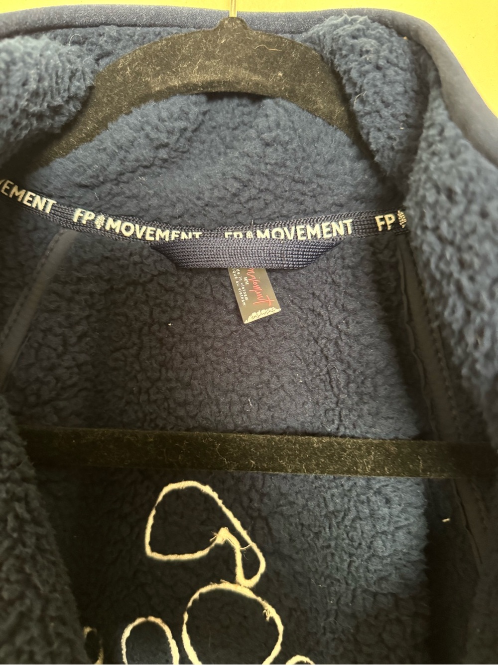 Navy Sherpa Free People Zip-Up Jacket - Picture 6 of 7